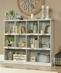 47" Barrister Lane Bookshelf White Plank - Sauder