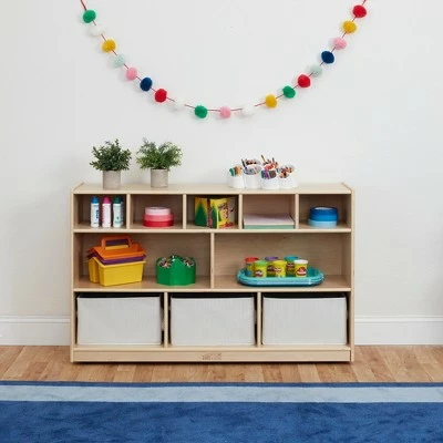 ECR4Kids Birch 5+5 Storage and Cubby Tray Cabinet with Rolling Casters, Mobile Classroom Organizer 8 ECR4Kids Birch 5+5 Storage and Cubby Tray Cabinet with Rolling Casters, Mobile Classroom Organizer - Image 6