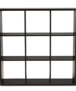 Janne 9 Cube Multipurpose Storage Shelf Dark Brown - Baxton Studio