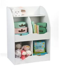 Badger Basket 4 Bin Storage Cubby with Bookshelf White -Bookshelves Sales Shop unnamed file 2005