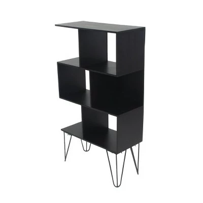Mid-Century Modern Wooden Cube Shelf - Olivia & May Black 6 Mid-Century Modern Wooden Cube Shelf - Olivia & May Black - Image 4