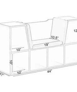 Basicwise Modern Multi-Purpose Bookshelf with Storage Space and Gray Cushioned Reading Nook 13 Basicwise Modern Multi-Purpose Bookshelf with Storage Space and Gray Cushioned Reading Nook -Bookshelves Sales Shop unnamed file 2030