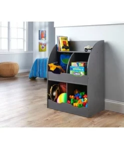 Badger Basket 4 Bin Storage Cubby with Bookshelf Charcoal -Bookshelves Sales Shop unnamed file 2034
