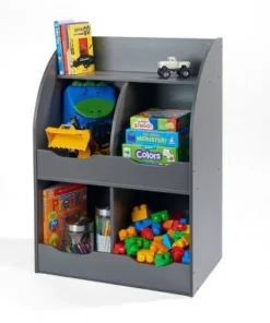 Badger Basket 4 Bin Storage Cubby with Bookshelf Charcoal -Bookshelves Sales Shop unnamed file 2035