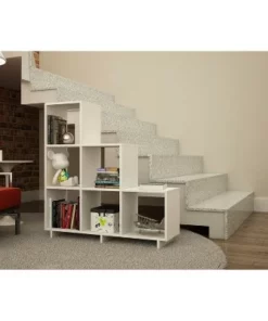 Cascavel 38.58" Stair Cubbies White - Manhattan Comfort