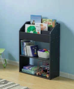 Basicwise Modern Wooden Storage Bookcase with Shelf, Playroom Bedroom Living and Office -Bookshelves Sales Shop unnamed file 2049