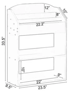 Basicwise Modern Wooden Storage Bookcase with Shelf, Playroom Bedroom Living and Office -Bookshelves Sales Shop unnamed file 2051