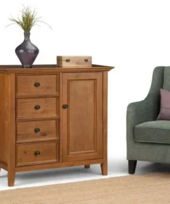 WyndenHall 37" Halifax Medium Storage Cabinet - Wyndehall Hickory Brown