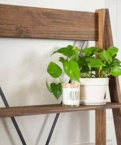 68.25" Boho 4 Tier Solid Wood Ladder Bookshelf Plant Stand - Saracina Home Gray -Bookshelves Sales Shop unnamed file 2118