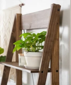 68.25" Boho 4 Tier Solid Wood Ladder Bookshelf Plant Stand - Saracina Home Gray -Bookshelves Sales Shop unnamed file 2119