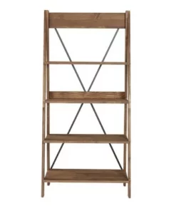 68.25" Boho 4 Tier Solid Wood Ladder Bookshelf Plant Stand - Saracina Home Gray -Bookshelves Sales Shop unnamed file 2122