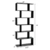 Costway 6 Tier S-Shaped Bookshelf Storage Display Bookcase Decor Z-Shelf