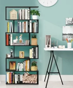 Costway 6 Tier S-Shaped Bookshelf Storage Display Bookcase Decor Z-Shelf -Bookshelves Sales Shop unnamed file 2130
