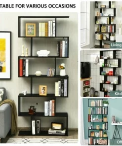 Costway 6 Tier S-Shaped Bookshelf Storage Display Bookcase Decor Z-Shelf -Bookshelves Sales Shop unnamed file 2134