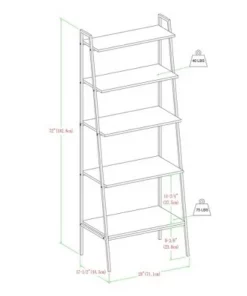 72" Open Storage Ladder Bookshelf - Saracina Home Dark Walnut -Bookshelves Sales Shop unnamed file 2143