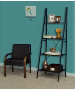 Regency 72" Nomad Ladder Bookcase - Niche Black -Bookshelves Sales Shop unnamed file 2158
