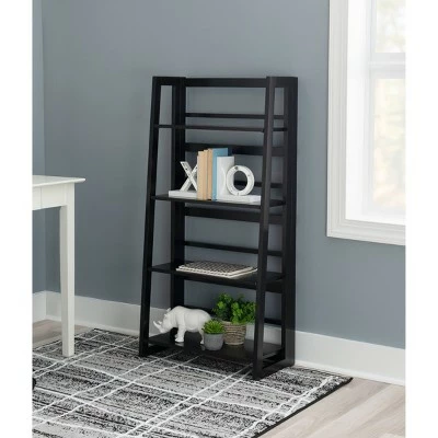48" Delanie Folding Bookcase - Linon Walnut 7 48" Delanie Folding Bookcase - Linon Walnut - Image 5