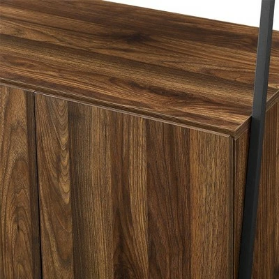 72" Open Shelf and Closed Storage Cabinet Ladder Bookcase - Saracina Home Dark Walnut 6 72" Open Shelf and Closed Storage Cabinet Ladder Bookcase - Saracina Home Dark Walnut - Image 4