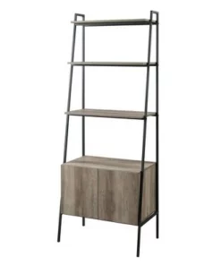 72" Open Shelf and Closed Storage Cabinet Ladder Bookcase - Saracina Home Dark Walnut 20 72" Open Shelf and Closed Storage Cabinet Ladder Bookcase - Saracina Home Dark Walnut -Bookshelves Sales Shop unnamed file 2178