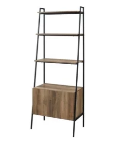 72" Open Shelf and Closed Storage Cabinet Ladder Bookcase - Saracina Home Dark Walnut 22 72" Open Shelf and Closed Storage Cabinet Ladder Bookcase - Saracina Home Dark Walnut -Bookshelves Sales Shop unnamed file 2180