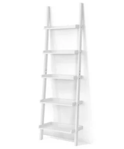 Costway Versatile White 5-Tier Bookshelf Leaning Wall Shelf Ladder Bookcase Storage Display Furni -Bookshelves Sales Shop unnamed file 2190