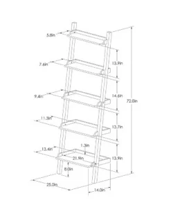 72" Carson Leaning Bookcase White - Threshold™