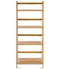 Costway Multifunctional 4 Shelf Bamboo Bookcase Ladder Plant Flower Stand Rack Storage -Bookshelves Sales Shop unnamed file 2198