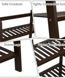 Costway 4-Tier Bamboo Ladder Shelf Plant Display Stand Rack Bookshelf Dark Brown -Bookshelves Sales Shop unnamed file 2212