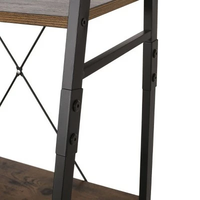71.5" Newnan Modern Industrial 4 Shelf Etagere Ladder Bookcase - Christopher Knight Home White/black 5 71.5" Newnan Modern Industrial 4 Shelf Etagere Ladder Bookcase - Christopher Knight Home White/black - Image 3