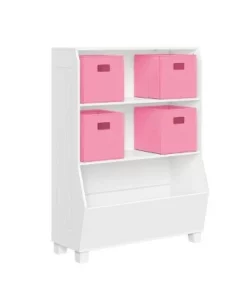 34" Kids' Bookcase with Toy Organizer and 4 Bins - RiverRidge Home Taupe -Bookshelves Sales Shop unnamed file 222