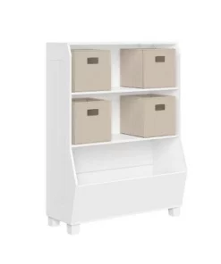 34" Kids' Bookcase with Toy Organizer and 4 Bins - RiverRidge Home Taupe -Bookshelves Sales Shop unnamed file 223