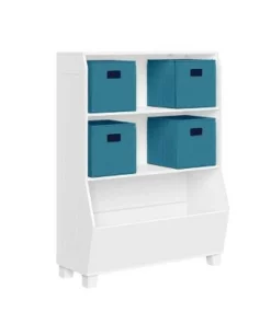 34" Kids' Bookcase with Toy Organizer and 4 Bins - RiverRidge Home Taupe -Bookshelves Sales Shop unnamed file 224