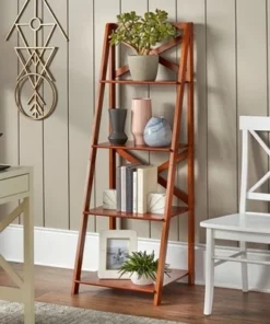 56" 4 Tier Crossback Shelf - Buylateral Charcoal