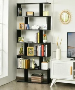 Costway 2 PCS 6 Tier S-Shaped Bookshelf Storage Display Bookcase Z-Shelf 15 Costway 2 PCS 6 Tier S-Shaped Bookshelf Storage Display Bookcase Z-Shelf -Bookshelves Sales Shop unnamed file 2250
