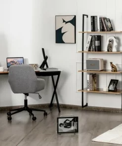 Costway 4-Tier Ladder Shelf Bookshelf Industrial Wall Shelf w/Metal Frame Rustic Brown 17 Costway 4-Tier Ladder Shelf Bookshelf Industrial Wall Shelf w/Metal Frame Rustic Brown -Bookshelves Sales Shop unnamed file 2265