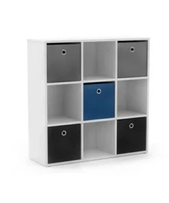 7.5" Utility Bookcase with 5 Fabric Bins - Buylateral White/pink -Bookshelves Sales Shop unnamed file 227