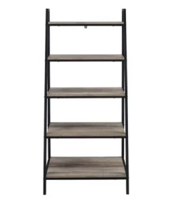 56" Metal and Wood Tiered Ladder Bookcase - Saracina Home Dark Walnut 14 56" Metal and Wood Tiered Ladder Bookcase - Saracina Home Dark Walnut -Bookshelves Sales Shop unnamed file 2282