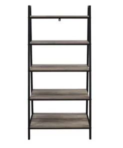 56" Metal and Wood Tiered Ladder Bookcase - Saracina Home Dark Walnut 16 56" Metal and Wood Tiered Ladder Bookcase - Saracina Home Dark Walnut -Bookshelves Sales Shop unnamed file 2284