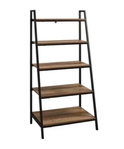 56" Metal and Wood Tiered Ladder Bookcase - Saracina Home Dark Walnut 19 56" Metal and Wood Tiered Ladder Bookcase - Saracina Home Dark Walnut -Bookshelves Sales Shop unnamed file 2287