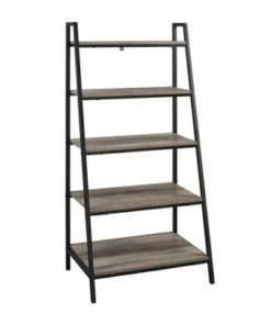 56" Metal and Wood Tiered Ladder Bookcase - Saracina Home Dark Walnut 21 56" Metal and Wood Tiered Ladder Bookcase - Saracina Home Dark Walnut -Bookshelves Sales Shop unnamed file 2289