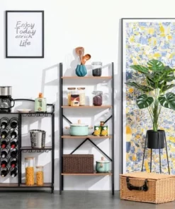 HomCom 4-Tier Vintage Look Ladder Book Shelf