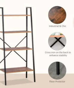 HomCom 4-Tier Vintage Look Ladder Book Shelf 12 HomCom 4-Tier Vintage Look Ladder Book Shelf -Bookshelves Sales Shop unnamed file 2299