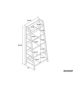60.13" 5 Shelf Bookshelf Gray - Linon -Bookshelves Sales Shop unnamed file 2310