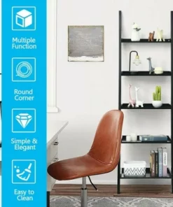 Costway Ladder Shelf 5-Tier Plant Stand Wall-leaning Bookcase Display Rack Black -Bookshelves Sales Shop unnamed file 2326