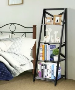 Costway 2 Pcs 4-Tier Ladder Shelf Bookshelf Bookcase Storage Display Leaning Home Office -Bookshelves Sales Shop unnamed file 2343