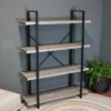 Sunnydaze Decor Sunnydaze 4 Shelf Industrial Style Freestanding Etagere Bookshelf with Wood Veneer Shelves - Oak Gray Veneer -Bookshelves Sales Shop unnamed file 2382