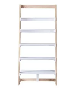 70.75" Prosima Leaning Bookcase White/Weathered White - miBasics -Bookshelves Sales Shop unnamed file 2390