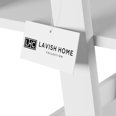 Hastings Home 4-Tier Ladder Bookshelf Freestanding Wooden Bookcase, White 7 Hastings Home 4-Tier Ladder Bookshelf Freestanding Wooden Bookcase, White - Image 5