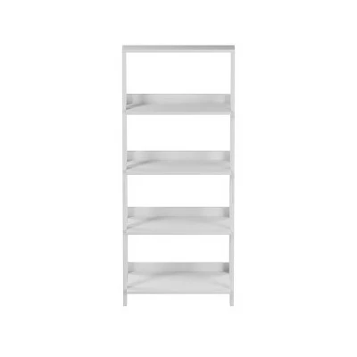 Hastings Home 4-Tier Ladder Bookshelf Freestanding Wooden Bookcase, White 9 Hastings Home 4-Tier Ladder Bookshelf Freestanding Wooden Bookcase, White - Image 7