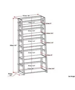 63"x30" Normandy Ladder Shelf Bookcase Farmhouse - Wyndenhall Black -Bookshelves Sales Shop unnamed file 2414